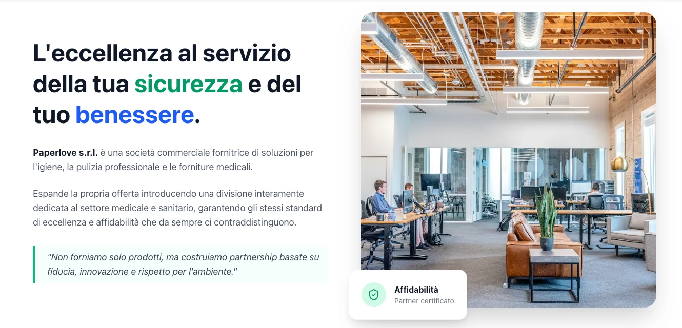 Spazio di lavoro moderno e luminoso
